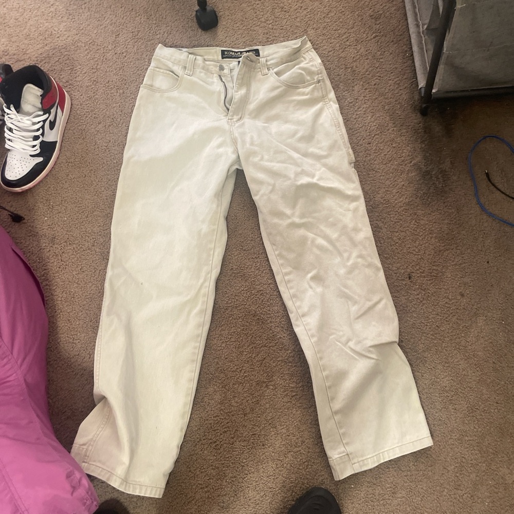 Koman Cream baggy jeans